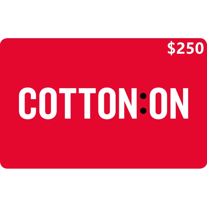 Cotton On $250 NZD Digital Gift Cards (Email Delivery)